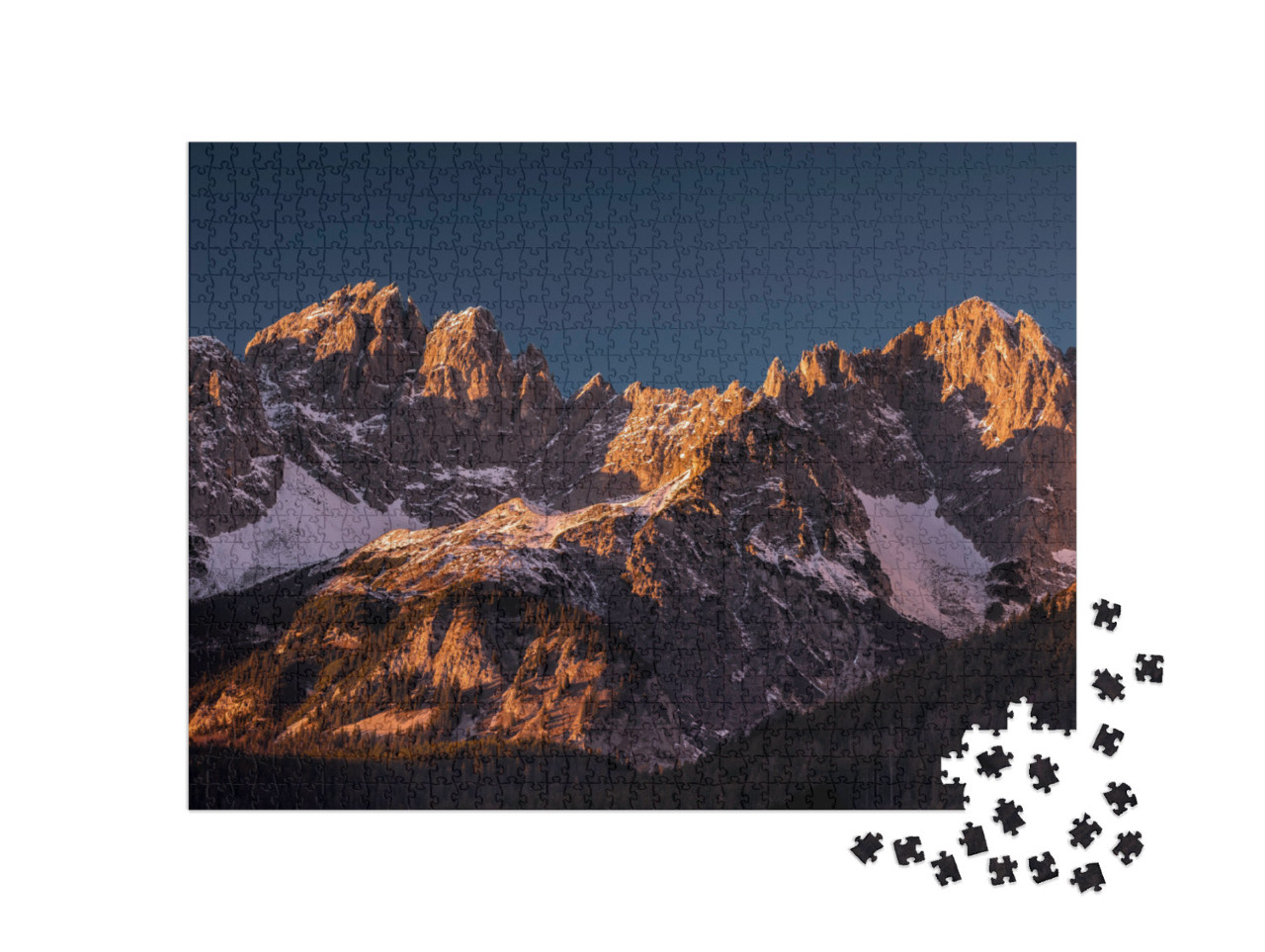 Wilder Kaiser on Sunset Austria... Jigsaw Puzzle with 1000 pieces