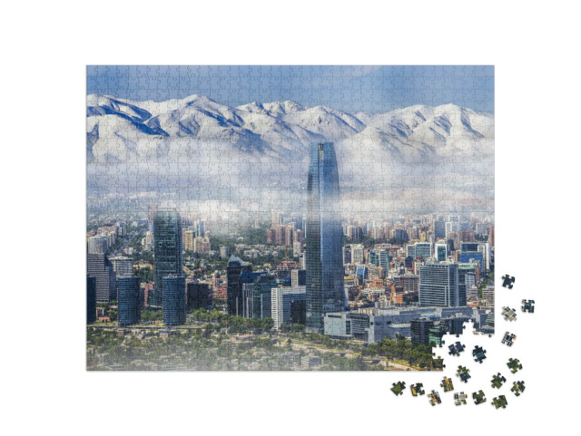 Aerial View on Skyscrapers of Financial District of Santi... Jigsaw Puzzle with 1000 pieces