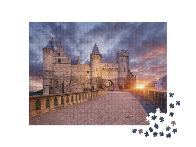 Het Steen, Castle in Antwerp, Belgium... Jigsaw Puzzle with 1000 pieces