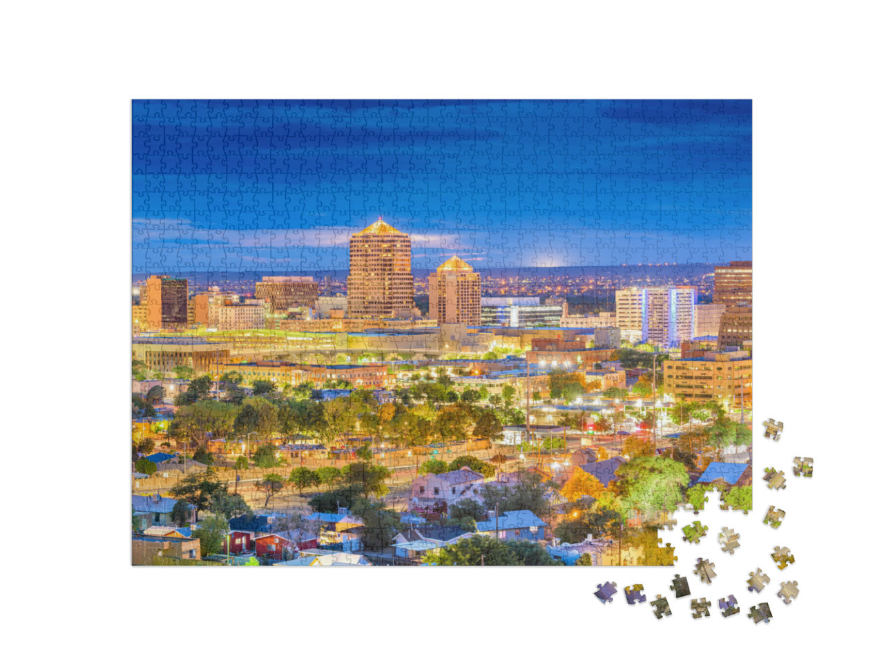 Albuquerque, New Mexico, USA Downtown Cityscape At Twiligh... Jigsaw Puzzle with 1000 pieces