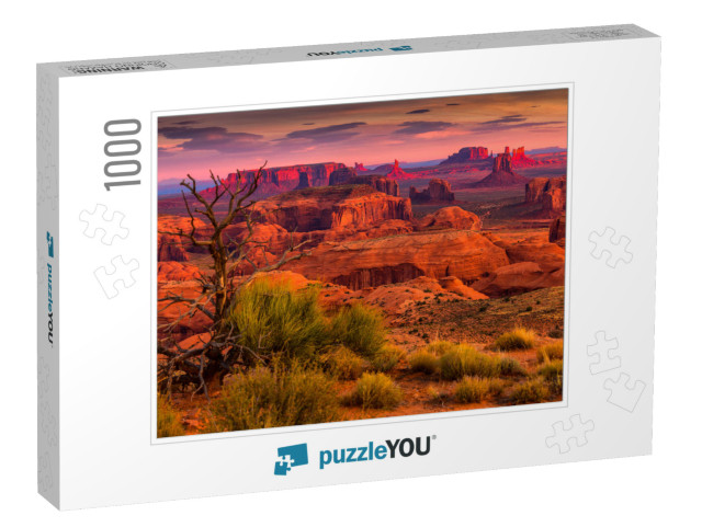 Sunrise in Hunts Mesa Navajo Tribal Majesty Place Near Mo... Jigsaw Puzzle with 1000 pieces