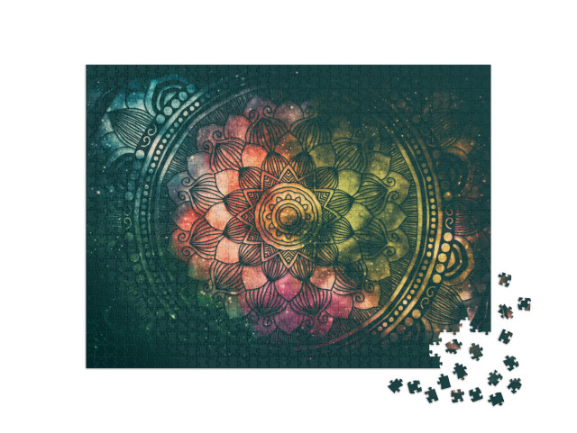 Abstract Ancient Geometric with Star Field & Colorful Gal... Jigsaw Puzzle with 1000 pieces