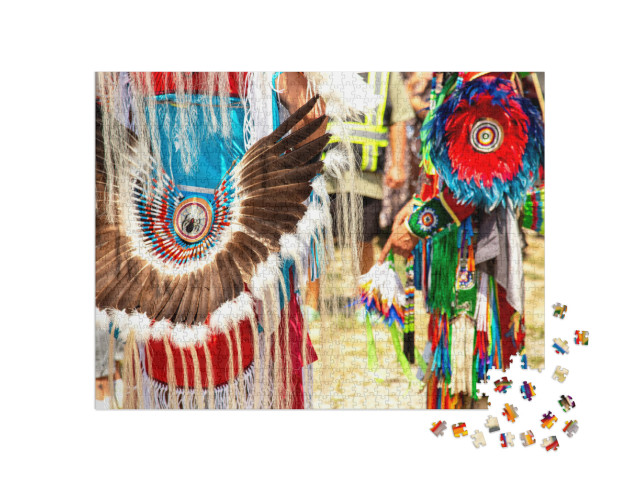 Close-Up of Male Traditional Regalia: Intricate Details Jigsaw Puzzle with 1000 pieces