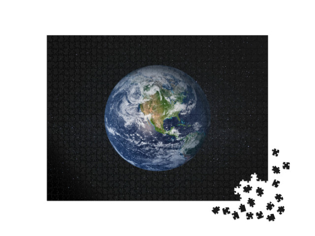 Planet Earth in the Starry Sky of Solar System in Space... Jigsaw Puzzle with 1000 pieces