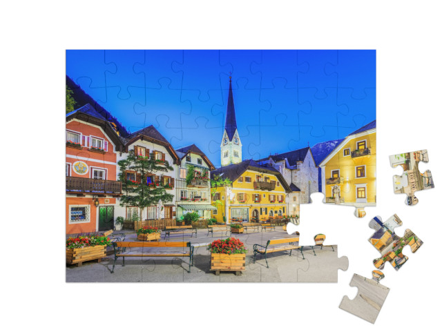 Hallstatt, Austria. Mountain Village in the Austrian Alps... Jigsaw Puzzle with 48 pieces