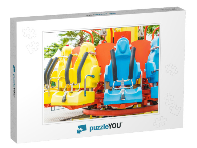 Colorful Roller Coaster Seats At Amusement Park in Thaila... Jigsaw Puzzle