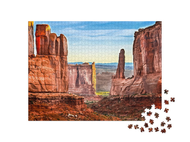 Red Rock Canyon Mountain Landscape. Grand Canyon Landscap... Jigsaw Puzzle with 1000 pieces