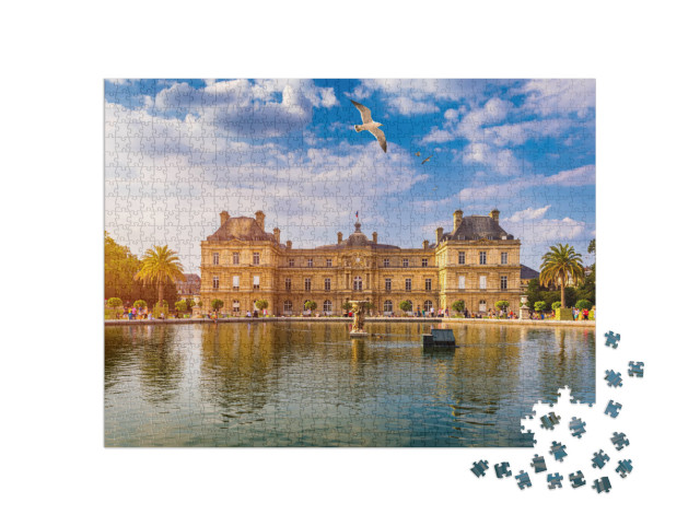 The Luxembourg Palace in the Jardin Du Luxembourg or Luxe... Jigsaw Puzzle with 1000 pieces