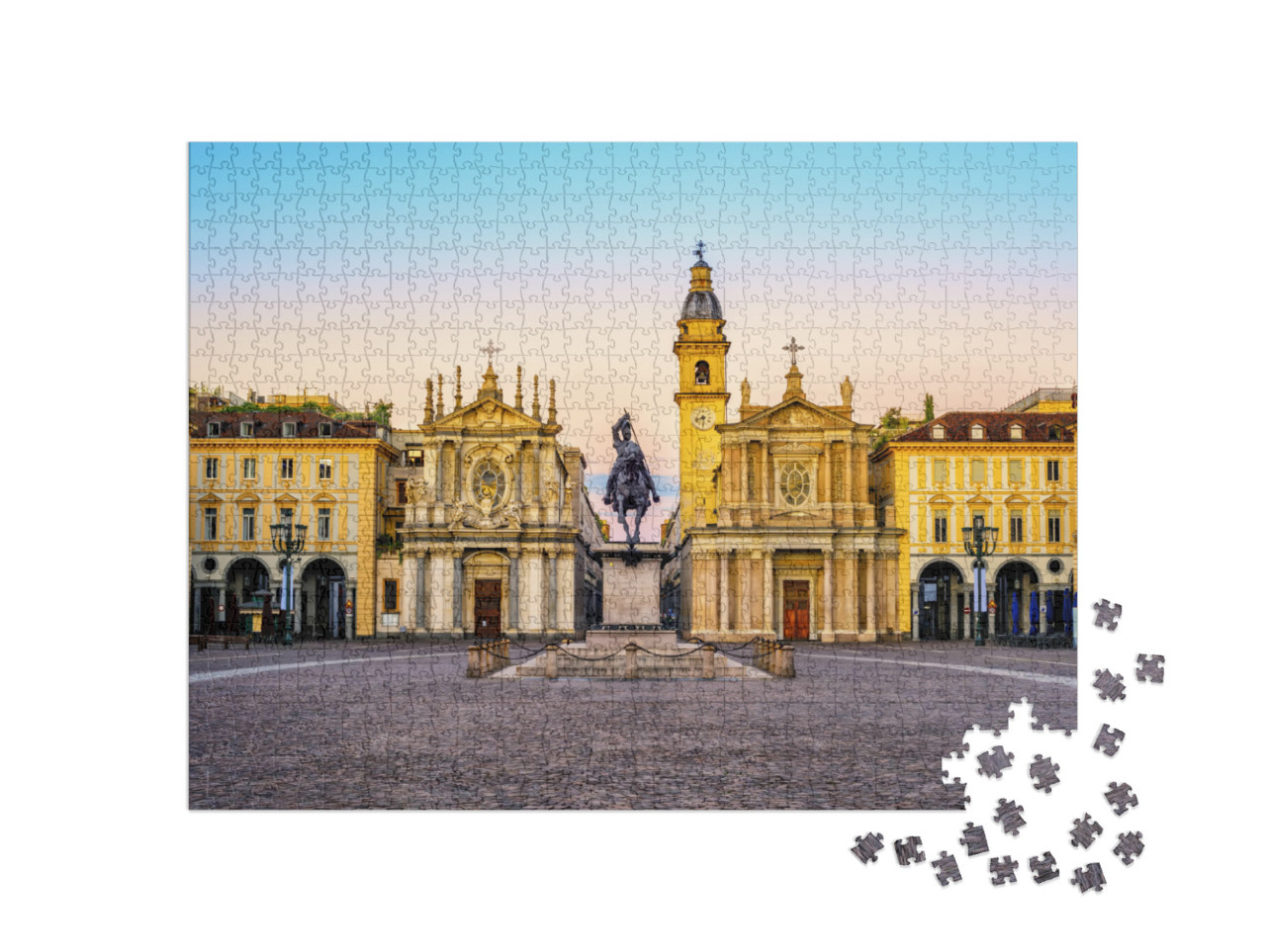 Piazza San Carlo Square & Twin Churches of Santa Cristina... Jigsaw Puzzle with 1000 pieces