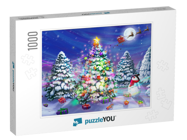 Merry Christmas & Happy New Year! the Christmas Tree Lege... Jigsaw Puzzle with 1000 pieces