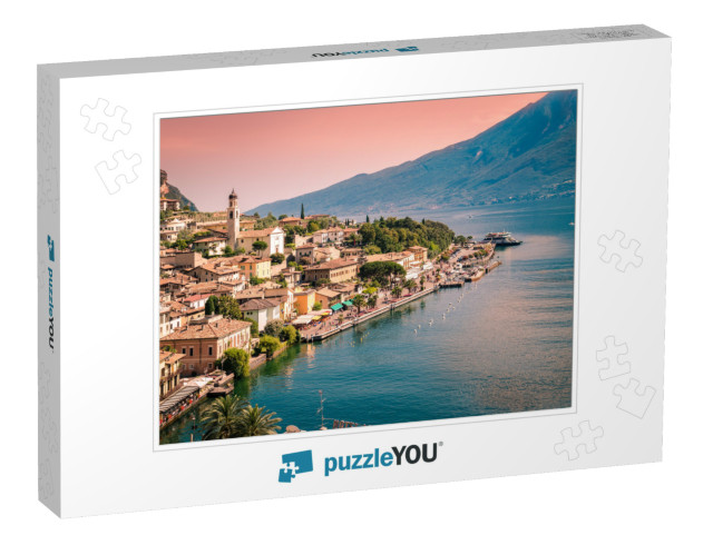 Panorama of Limone Sul Garda, a Small Town on Lake Garda... Jigsaw Puzzle