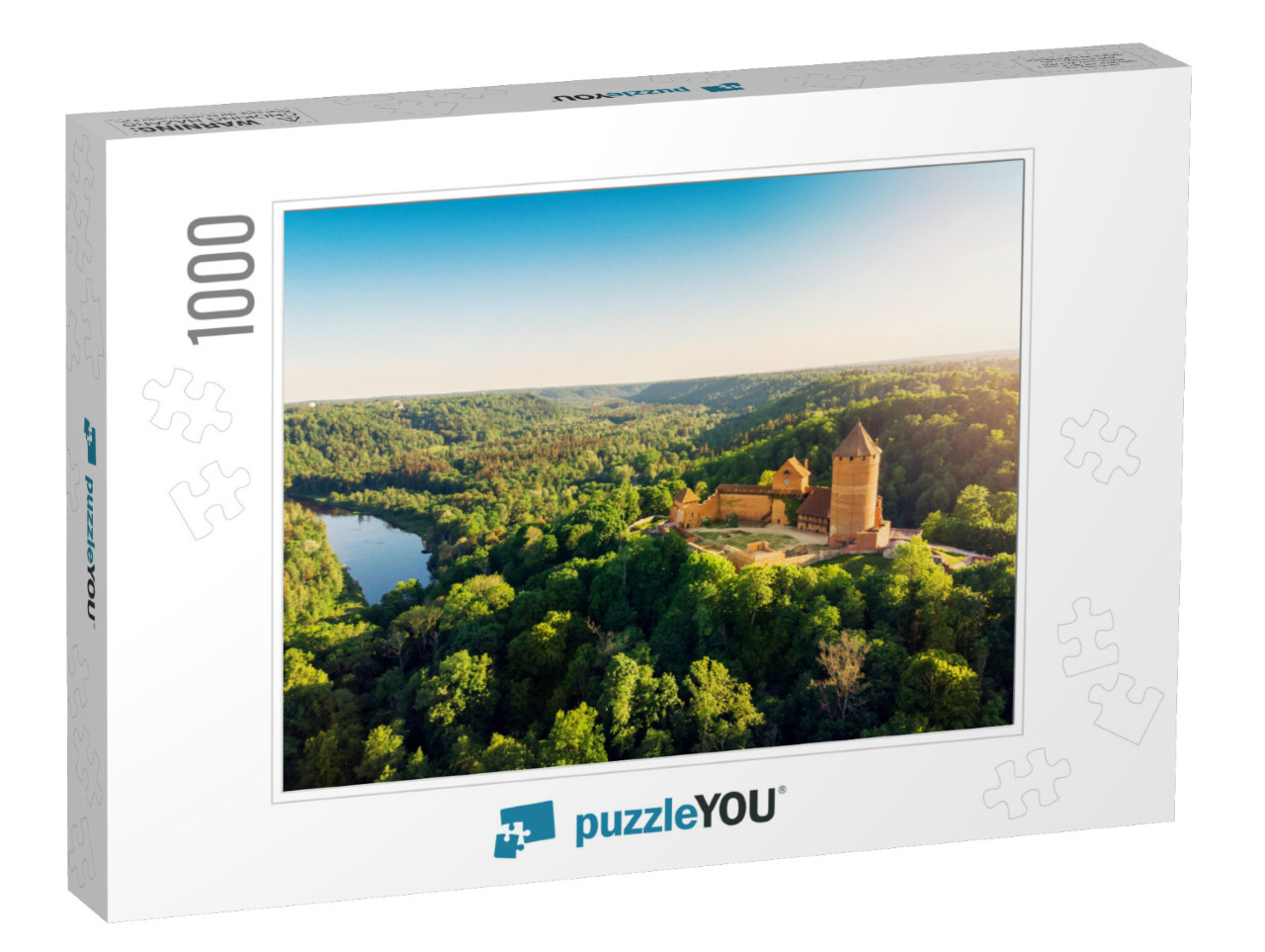 Aerial View to the Turaida Castle & River Gauja At Sunset... Jigsaw Puzzle with 1000 pieces