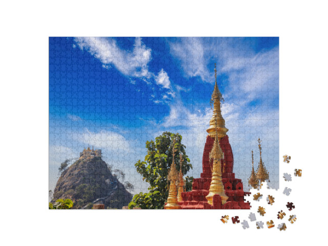 Popa Mount in Myanmar... Jigsaw Puzzle with 1000 pieces