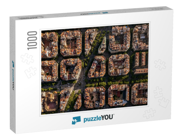 Aerial View of Typical Buildings of Barcelona Cityscape f... Jigsaw Puzzle with 1000 pieces