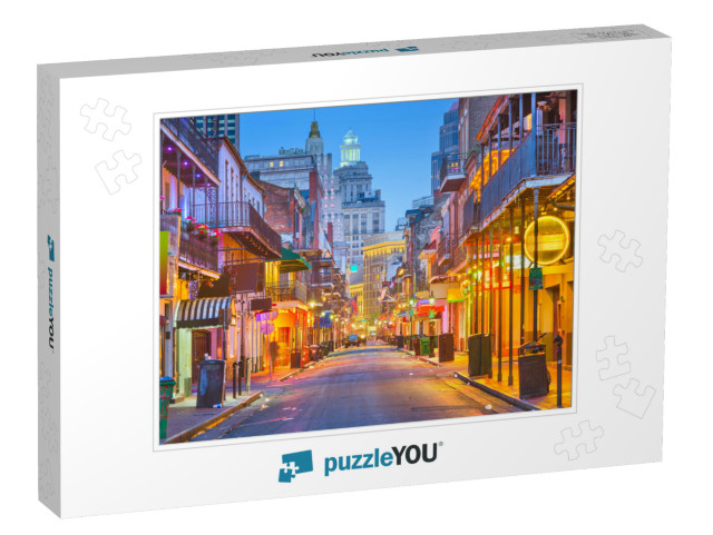 Bourbon St, New Orleans, Louisiana, USA Cityscape of Bars... Jigsaw Puzzle