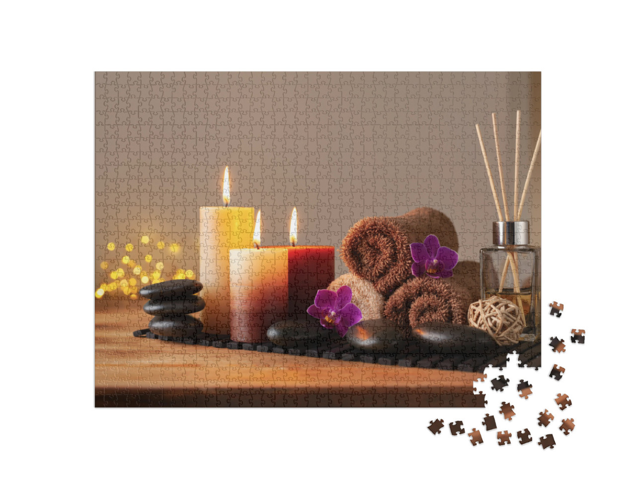 Spa, Beauty Treatment & Wellness Background with Massage... Jigsaw Puzzle with 1000 pieces