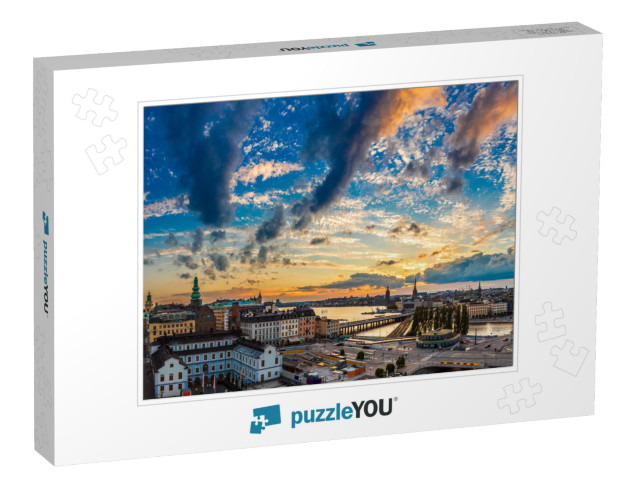 Night View of Gamla Stan, the Old Part of Stockholm, Swed... Jigsaw Puzzle