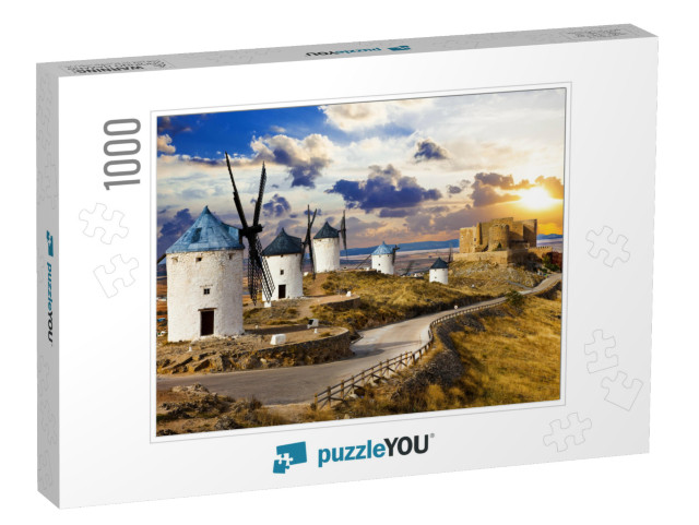 Windmills of Don Quixote. Cosuegra, Spain... Jigsaw Puzzle with 1000 pieces