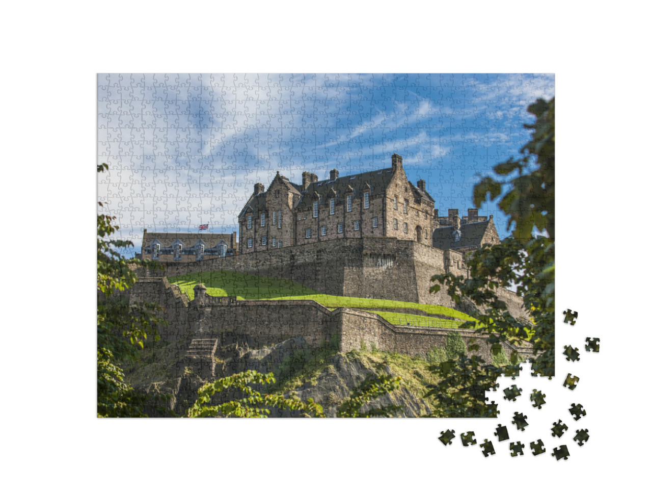 Looking Up the Hill At Edinburgh Castle. Edinburgh Castle... Jigsaw Puzzle with 1000 pieces