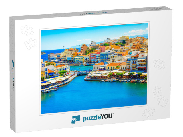 Agios Nikolaos & Voulismeni Lake in Crete Island, Greece... Jigsaw Puzzle