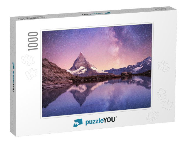 Matterhorn & Reflection on the Water Surface At the Night... Jigsaw Puzzle with 1000 pieces