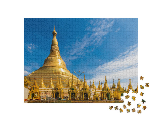 The Golden Stupa of the Shwedagon Pagoda Yangon Rangoon i... Jigsaw Puzzle with 1000 pieces