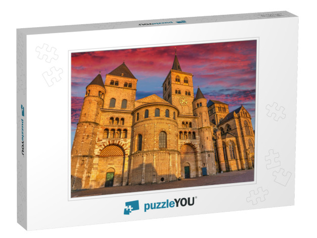 Panoramic View of the Cathedral in Trier During a Dramati... Jigsaw Puzzle