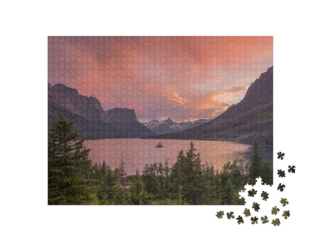 Wild Goose Island, Glacier National Park... Jigsaw Puzzle with 1000 pieces