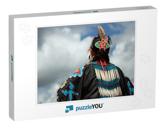 Headshot of Indigenous Woman in Traditional Attire Jigsaw Puzzle