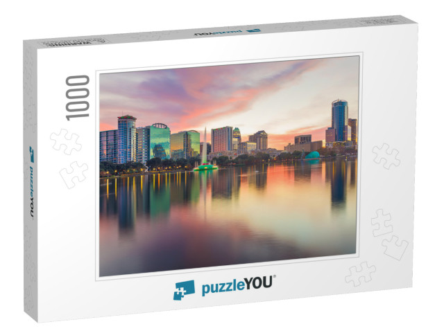 Orlando, Florida, USA Downtown City Skyline from Eola Park... Jigsaw Puzzle with 1000 pieces