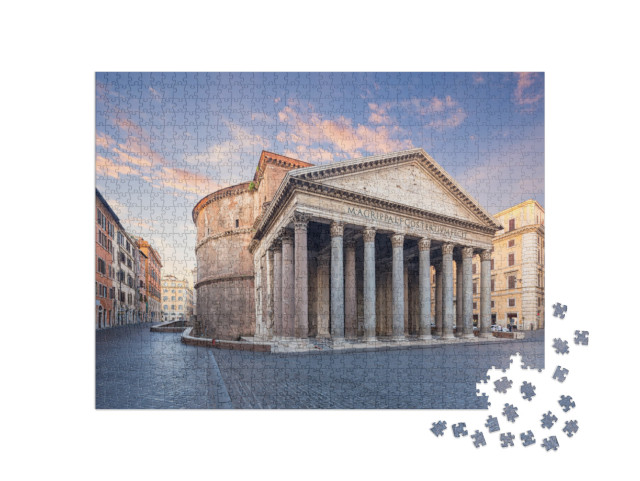 View of Pantheon in the Morning. Rome. Italy... Jigsaw Puzzle with 1000 pieces