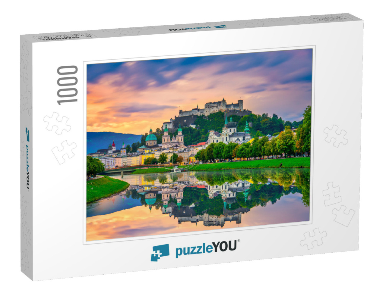 Salzburg Sunrise Skyline with Festung Hohensalzburg Fortr... Jigsaw Puzzle with 1000 pieces