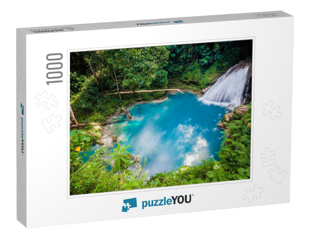 Blue Hole Waterfall from Above in Jamaica... Jigsaw Puzzle with 1000 pieces