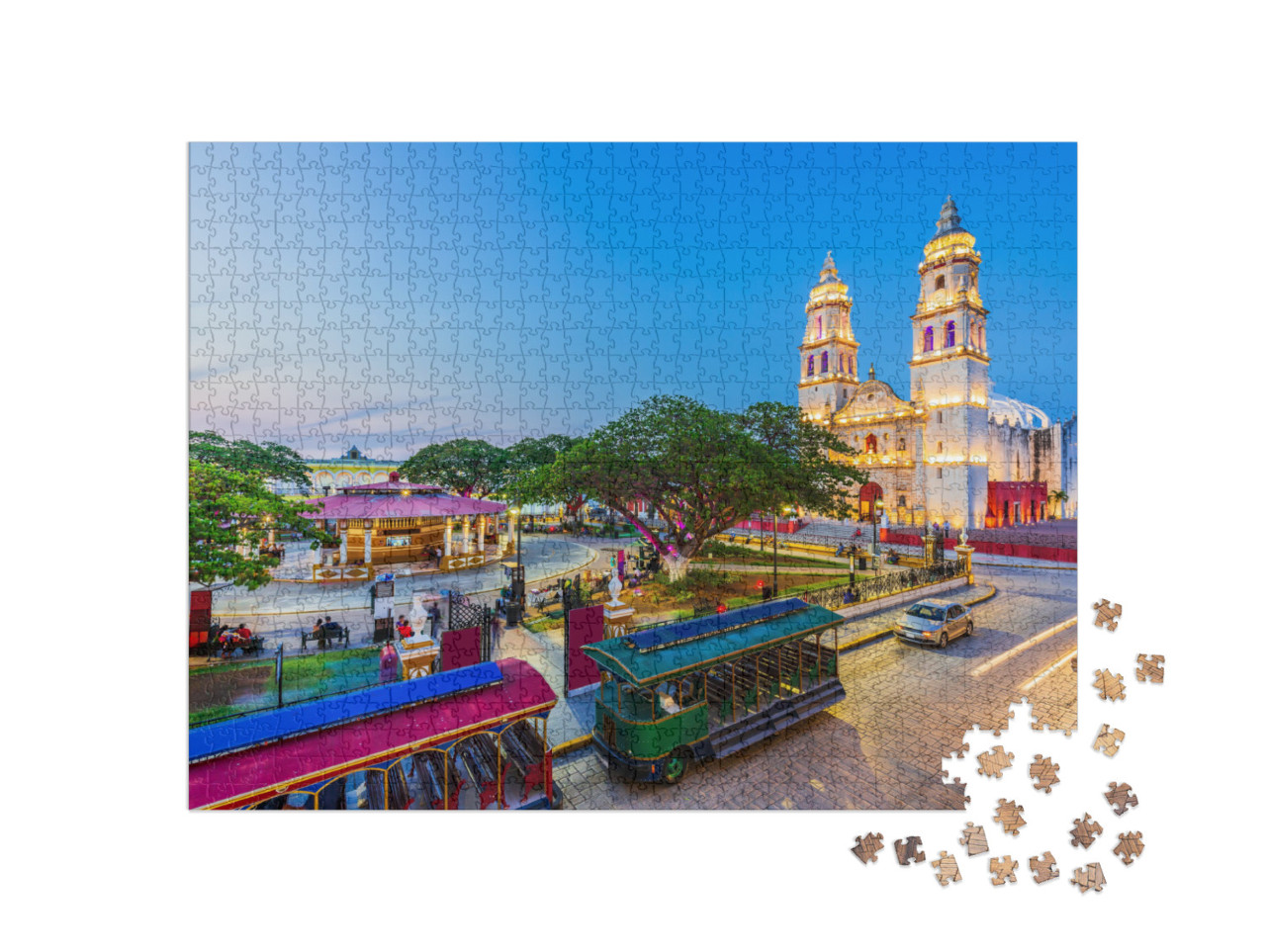 Campeche, Mexico. Independence Plaza in the Old Town of S... Jigsaw Puzzle with 1000 pieces