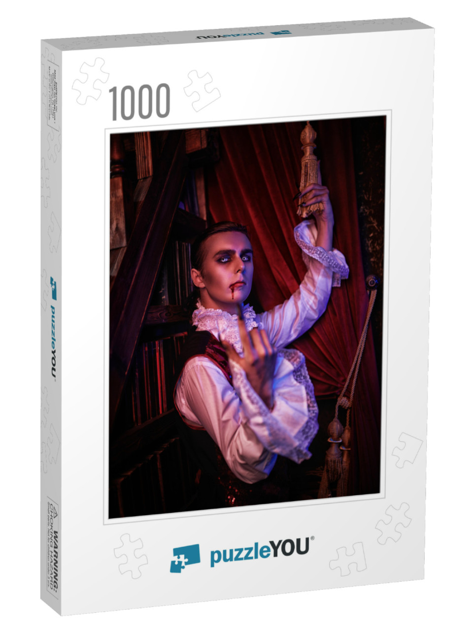 Portrait of a Handsome Arrogant Vampire Aristocrat Beckon... Jigsaw Puzzle with 1000 pieces