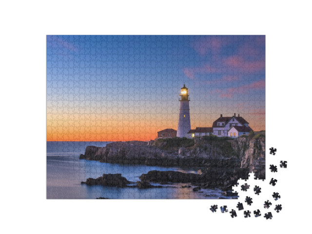 Portland Head Light in Cape Elizabeth, Maine, Usa... Jigsaw Puzzle with 1000 pieces