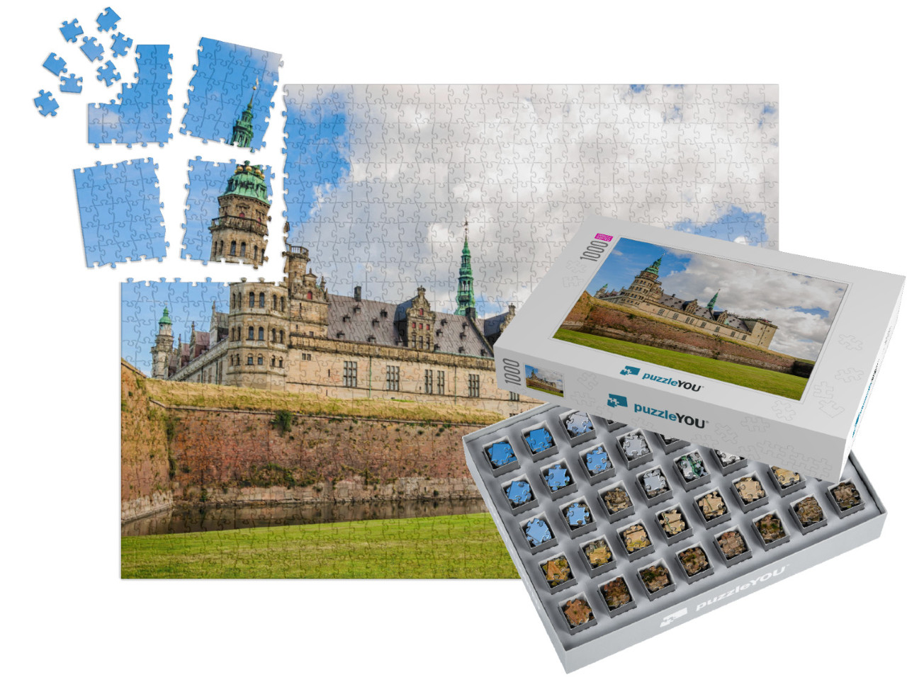 Panoramic View to the Bricks Wall Around Kronborg Castle... | SMART SORTED® | Jigsaw Puzzle with 1000 pieces