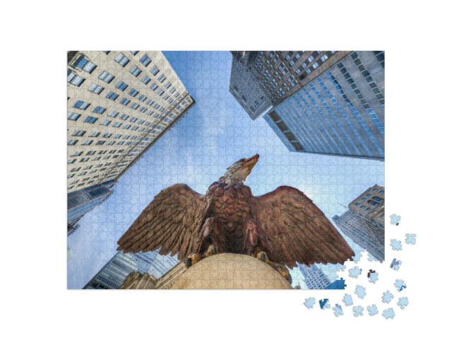 Eagle Statue Perched Over Grand Central Terminal, New Yor... Jigsaw Puzzle with 1000 pieces