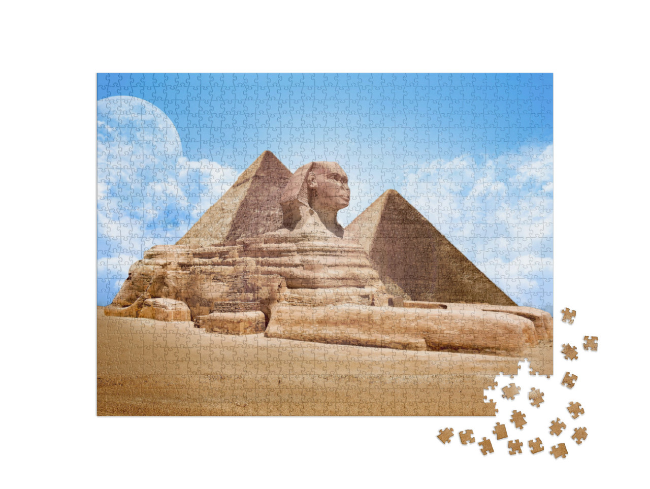 Pyramids Egypt with Great Sphinx... Jigsaw Puzzle with 1000 pieces