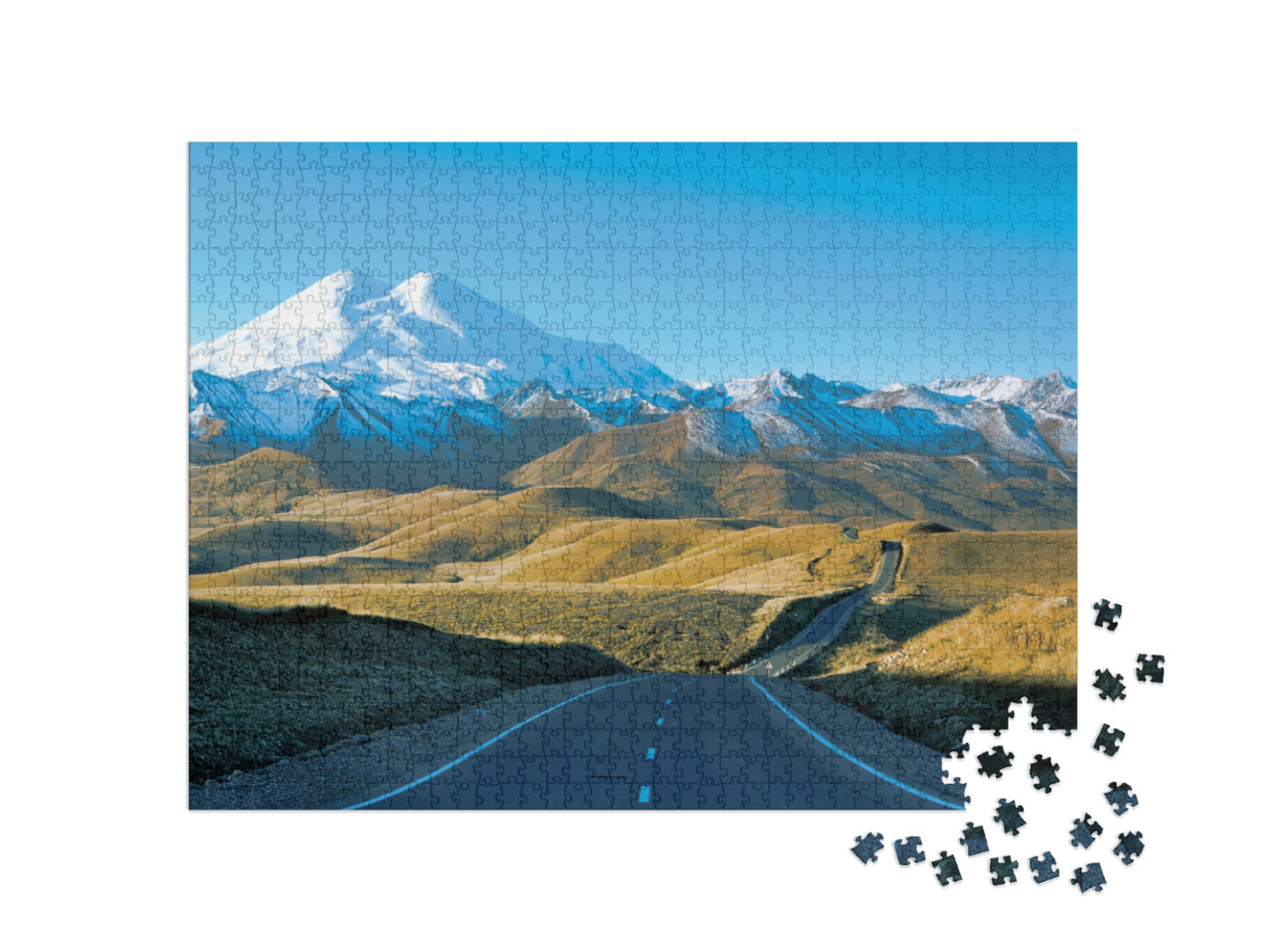 Elbrus Region. Russia, Elbrus, the Highest Peak in Europe... Jigsaw Puzzle with 1000 pieces