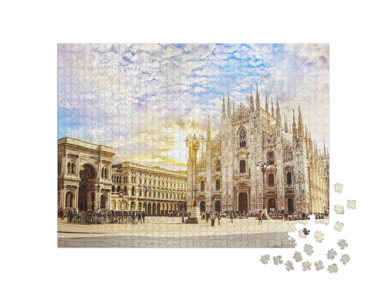 Cathedral Duomo Di Milano & Vittorio Emanuele Gallery in... Jigsaw Puzzle with 1000 pieces