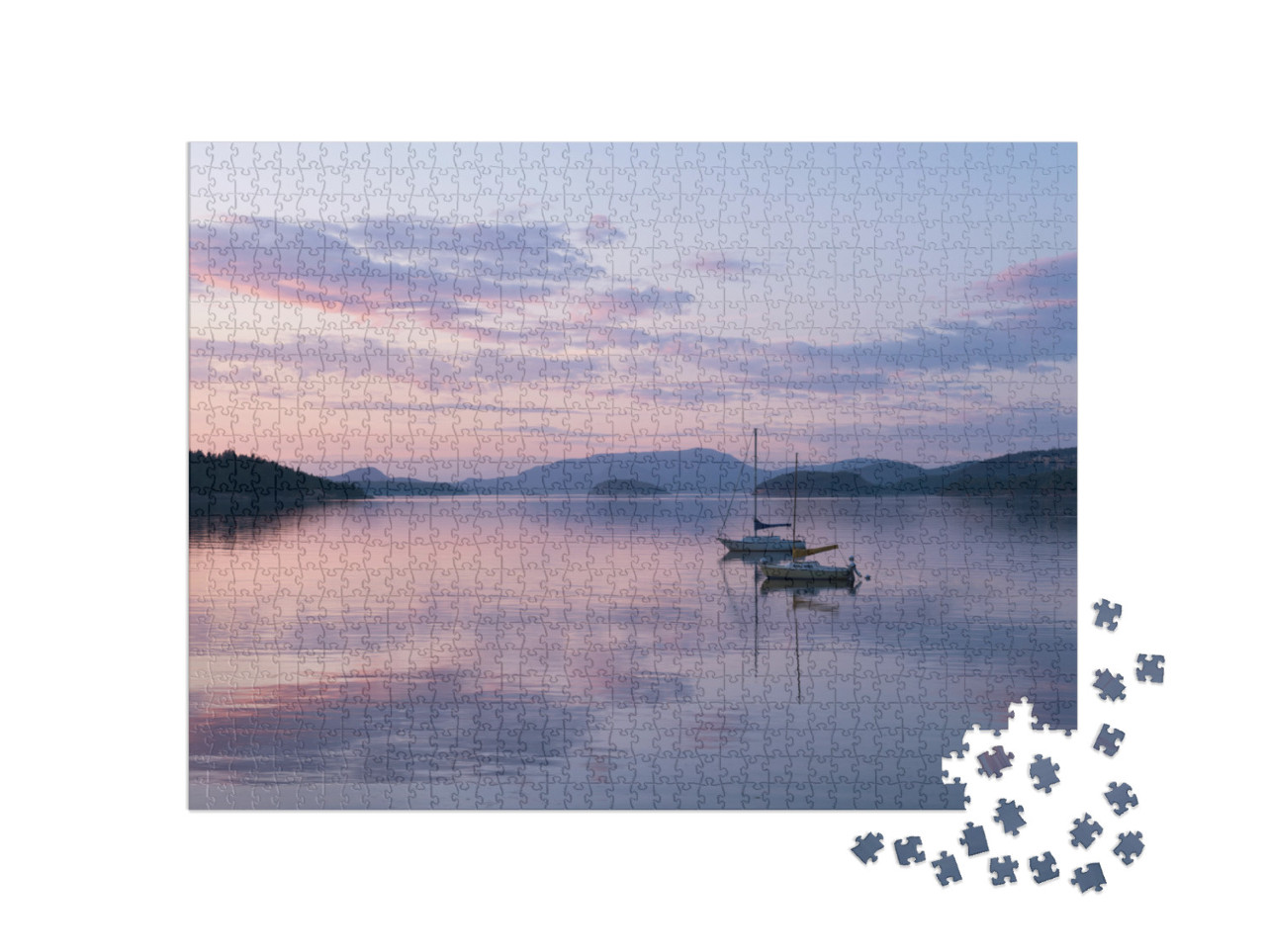 San Juan Islands At Dusk. Orcas Island in the Distance... Jigsaw Puzzle with 1000 pieces