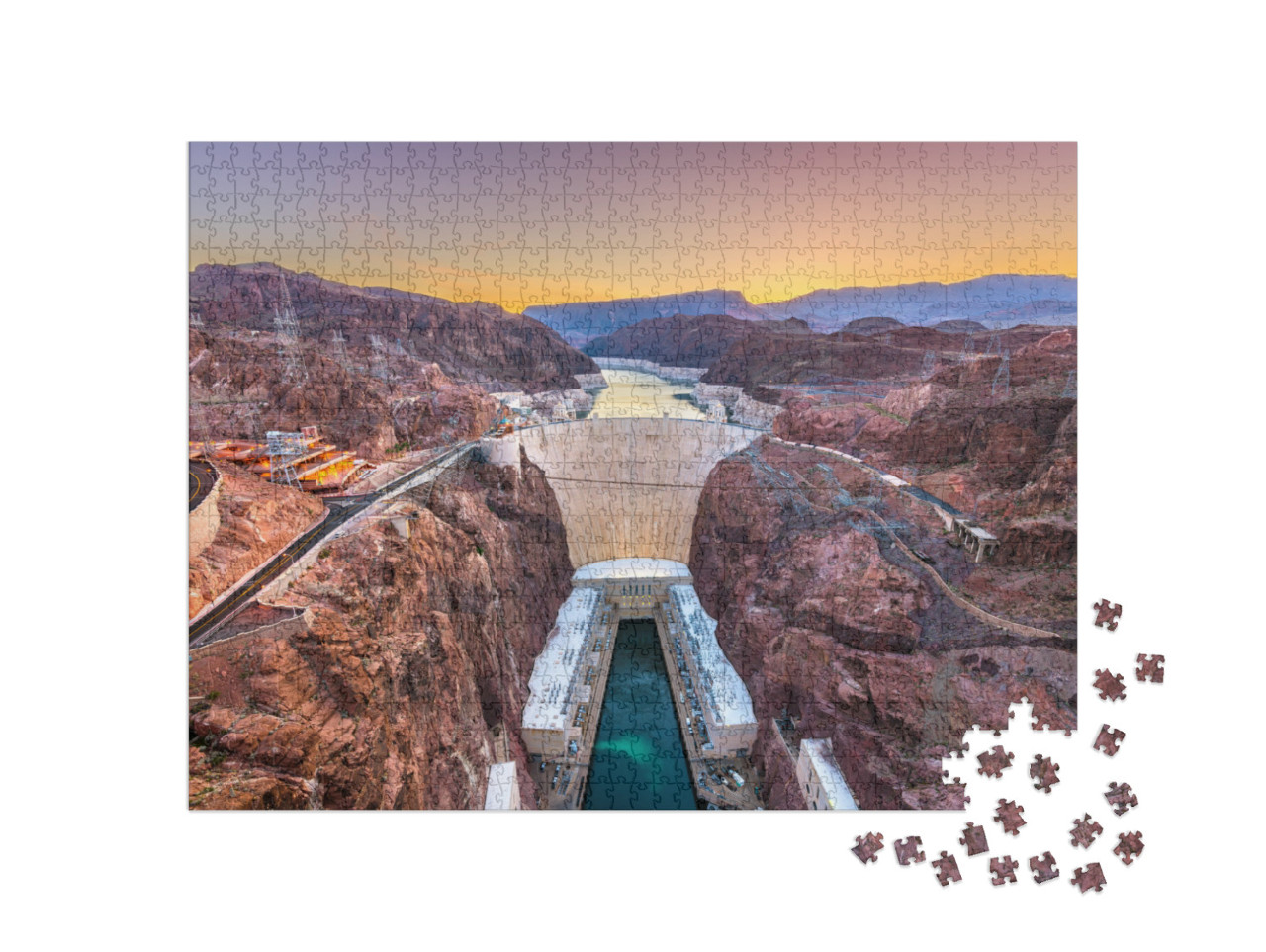 Hoover Dam on the Colorado River Straddling Nevada & Ariz... Jigsaw Puzzle with 1000 pieces