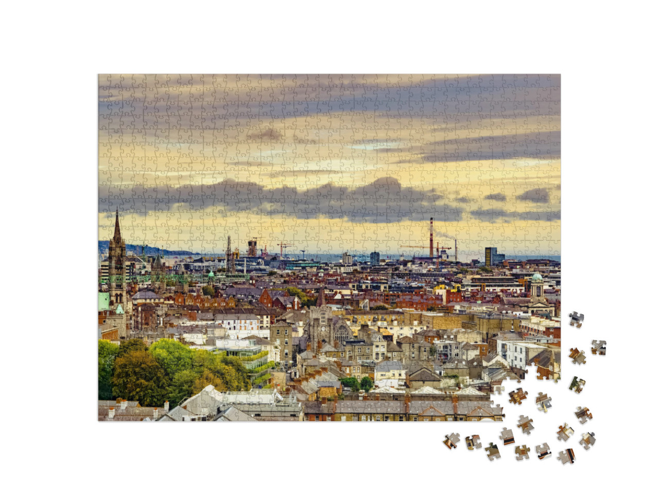 Dublin, Republic of Ireland Aerial View of Dublin Citysca... Jigsaw Puzzle with 1000 pieces