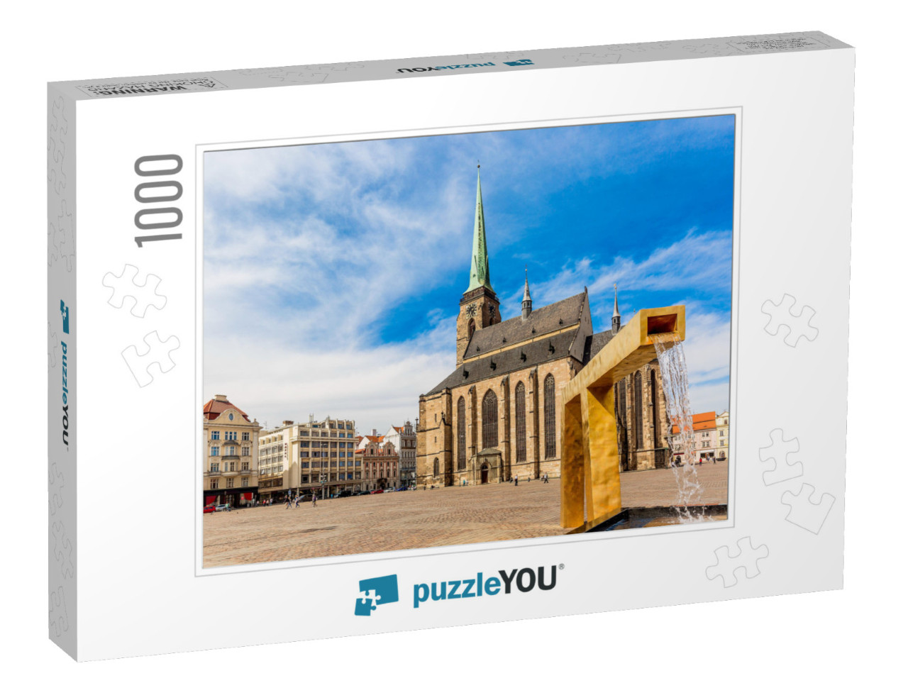 St. Bartholomew's Cathedral in the Main Square of Plzen w... Jigsaw Puzzle with 1000 pieces