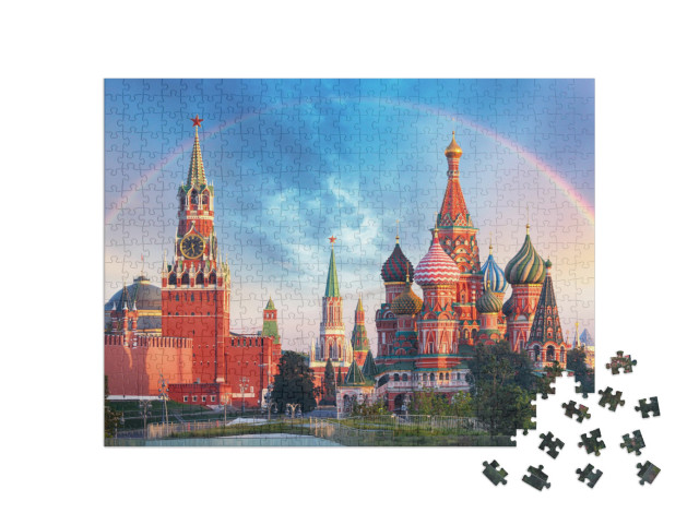 Moscow - Panoramic View of the Red Square with Moscow Kre... Jigsaw Puzzle with 500 pieces