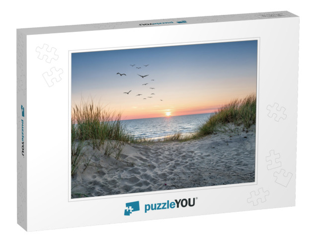 Sand Dunes on the Beach At Sunset... Jigsaw Puzzle