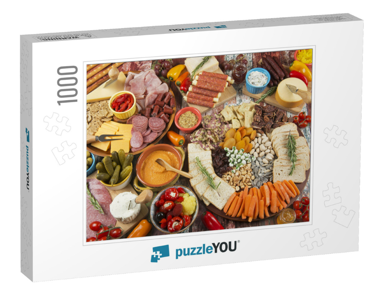 Assortment of Charcuterie Boards Photo Collage Jigsaw Puzzle with 1000 pieces