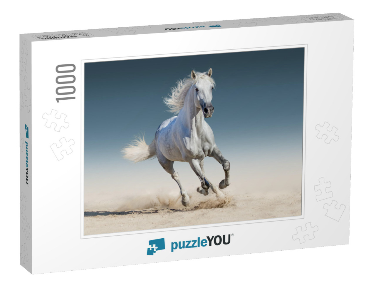 White Horse Run Gallop... Jigsaw Puzzle with 1000 pieces