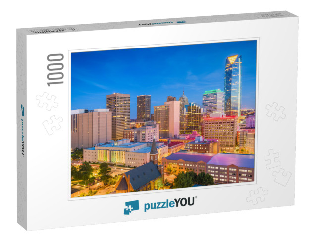 Oklahoma City, Oklahoma, USA Downtown Skyline At Twilight... Jigsaw Puzzle with 1000 pieces